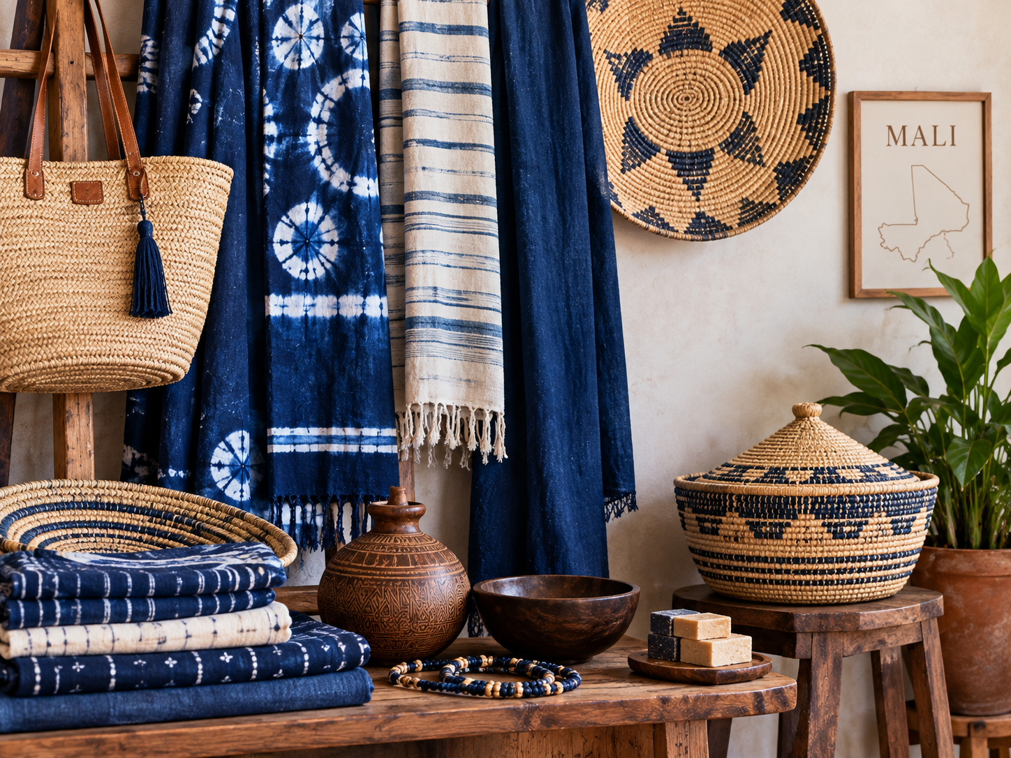 Malian artisan creating traditional crafts
